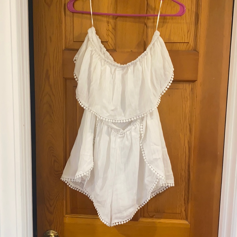 White Strapless Romper